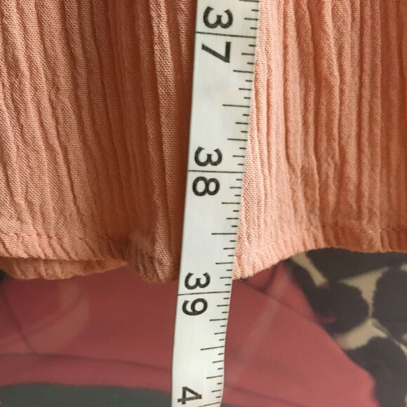 Joe B Skirt Womens Sz‎ M Peach Pink Flowy Layered Maxi Crinkle Long Gypsy - Picture 9 of 9